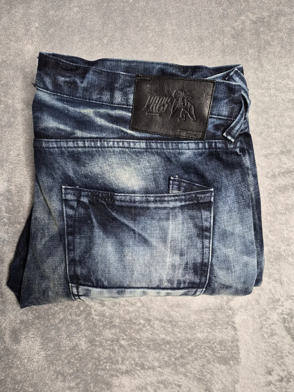 PRPS Men's Buttonfly Biker Jeans Blue Size 36 Ribbed Multi Zipper Denim EUC